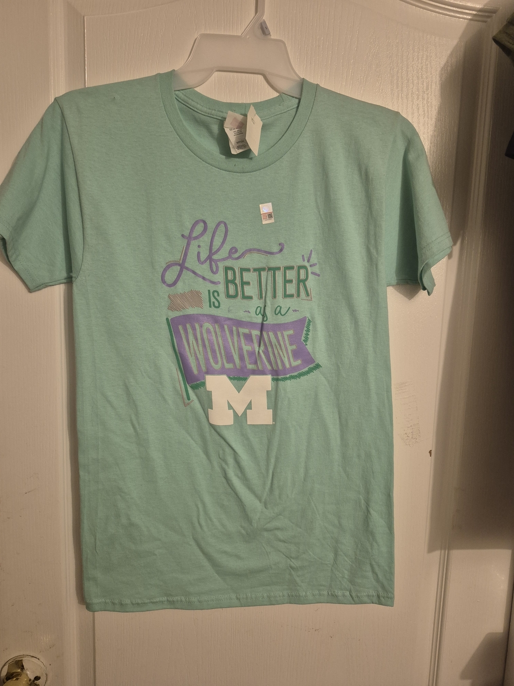 Hanes Mint Green Graphic T‑Shirt with White Accent